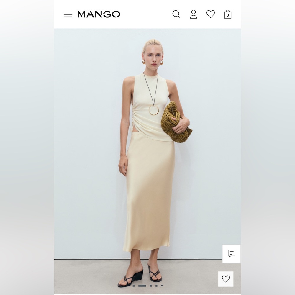 Mango midi satin skirt - Picture 2 of 8